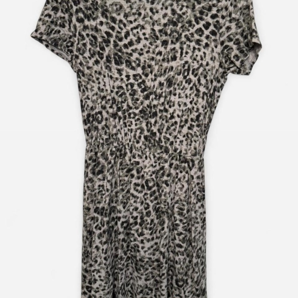 Old Navy Grey Leopard Print Dress, Size Small